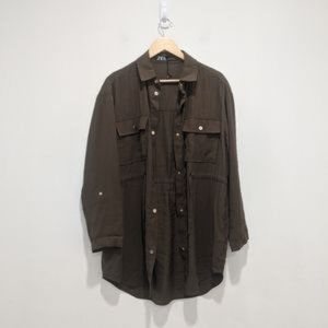Zara NWOT Olive Lightweight Jacket